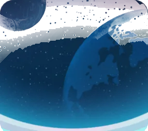 惑星が見える大きな舷窓の画像