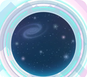銀河が見える舷窓の画像
