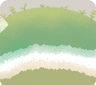 草木が芽吹く丘の画像