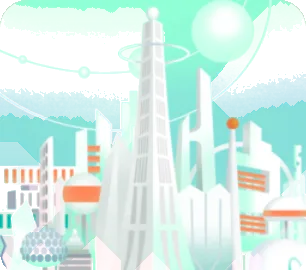 未来都市のジオラマの画像