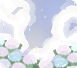 紫陽花と雨空の画像