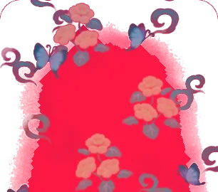 蝶と花柄の壁紙の画像