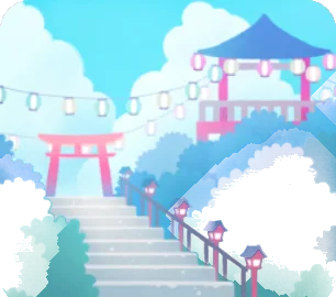 爽やかな青空と祭りのやぐらの画像