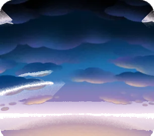 眠たげな雲と朝焼けの空の画像