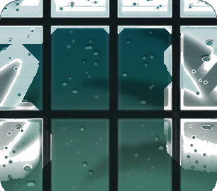 水滴がついた窓・夜の画像