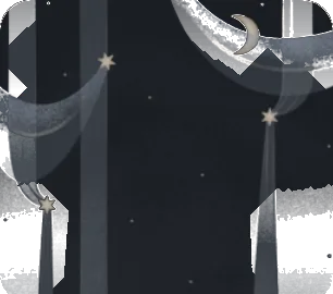 ベールがかかった夜空・黒の画像