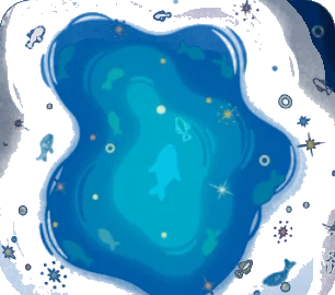 お魚たちの青い海の夢の画像