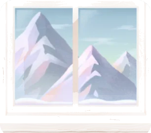 山脈の雪景色の画像