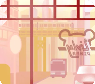 早朝の街の画像