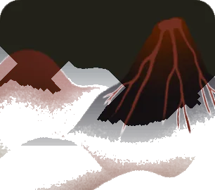 火山のそびえる空・黒の画像