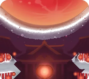 赤く輝く満月の画像