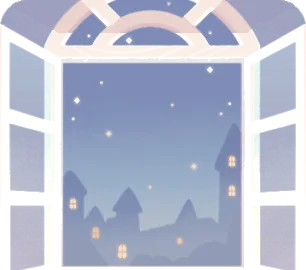 淡い夜の窓辺の画像