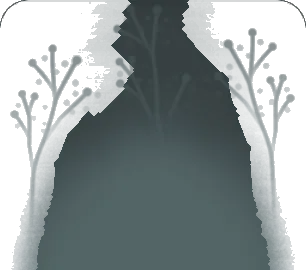 暗く褪せた植物の壁・黒の画像
