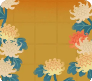 菊柄の襖絵の画像