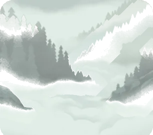 霧に包まれた山々の画像