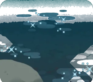 穏やかに流れる水流・夜の画像