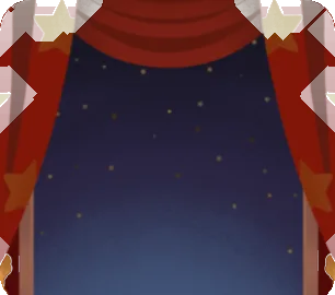 星柄カーテンの窓辺・赤の画像