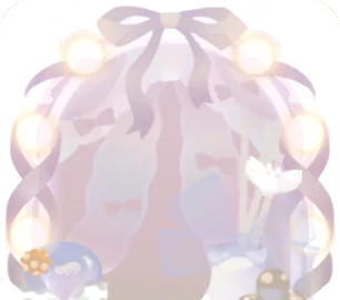 リボンで飾ったドレッサーの画像