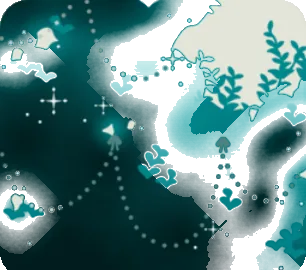 式場の外の木漏れ日の森の画像