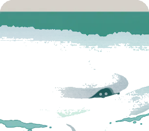 孤島周りの昼の海の画像