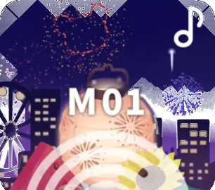 ♪花火と夏祭りの夜の画像