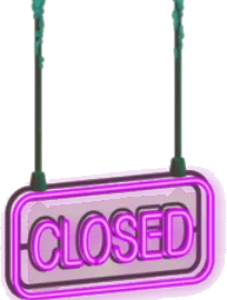 「CLOSED」のネオンサインの画像