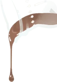 良い所で止まったチョコソースの画像