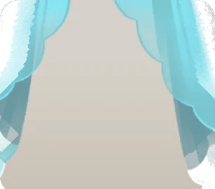 空が透けるカーテンの画像