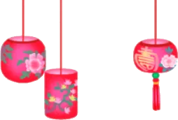 花柄の提灯の画像