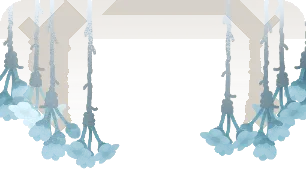 何束も吊るした花束の画像