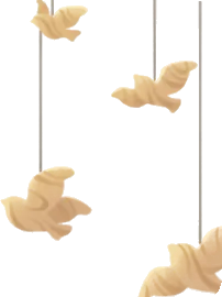 木の鳥のオーナメントの画像