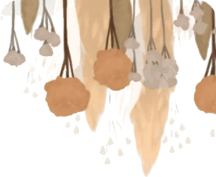ドライフラワーのオーナメントの画像