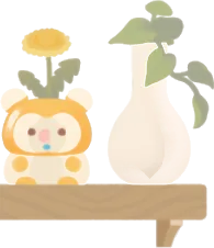 植木鉢とウォールラックの画像