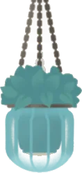 ガラスの吊り鉢の画像