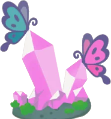 ドールハウスのピンククリスタルの画像