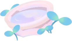 地中に埋まった小さなポットの画像