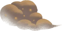 金のかけらが付いた小さな雲・左後、の画像