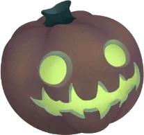 パープルのカボチャランタンの画像