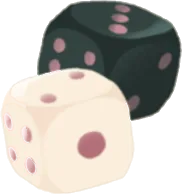 白黒のサイコロの画像