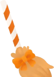 立てかけた箒の画像