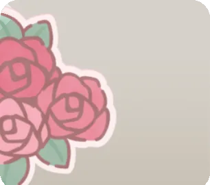 手描きのピンクのバラ・左の画像