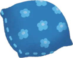 小花柄のクッションの画像