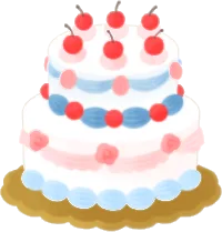 お祝いのケーキの画像