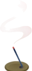 静かに燃えるお香の画像
