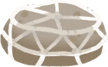 かぎ編みで飾った石の画像