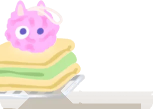 スポンジとタオルが置かれたラックの画像