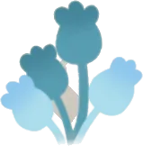 雪解けに生える草の画像