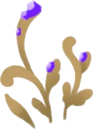坑道に育つ金色の草の画像