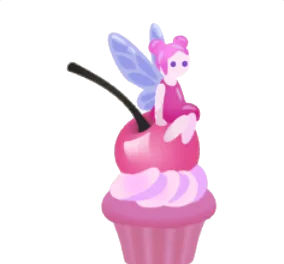 桃色の妖精のカップケーキの画像