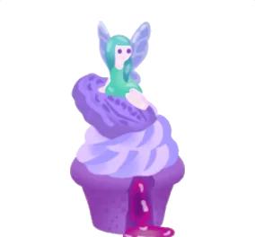 緑色の妖精のカップケーキの画像